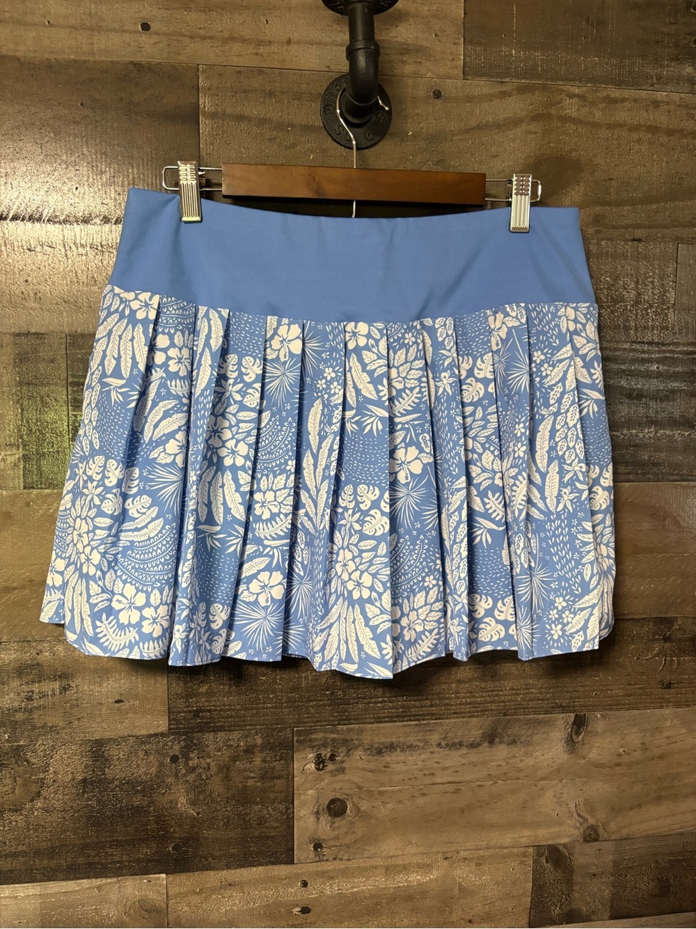 Tommy Bahama Everyday Active Blue & White Floral Pleated Skort w/ Pockets L